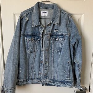 Old Navy Light Blue Distressed Denim Jacket.